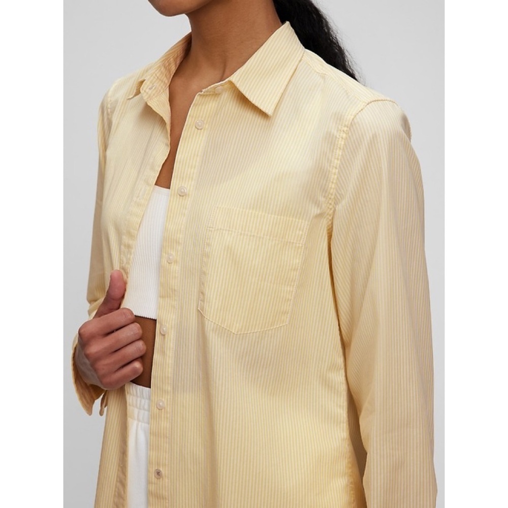 Gap Yellow and White Striped Shirt